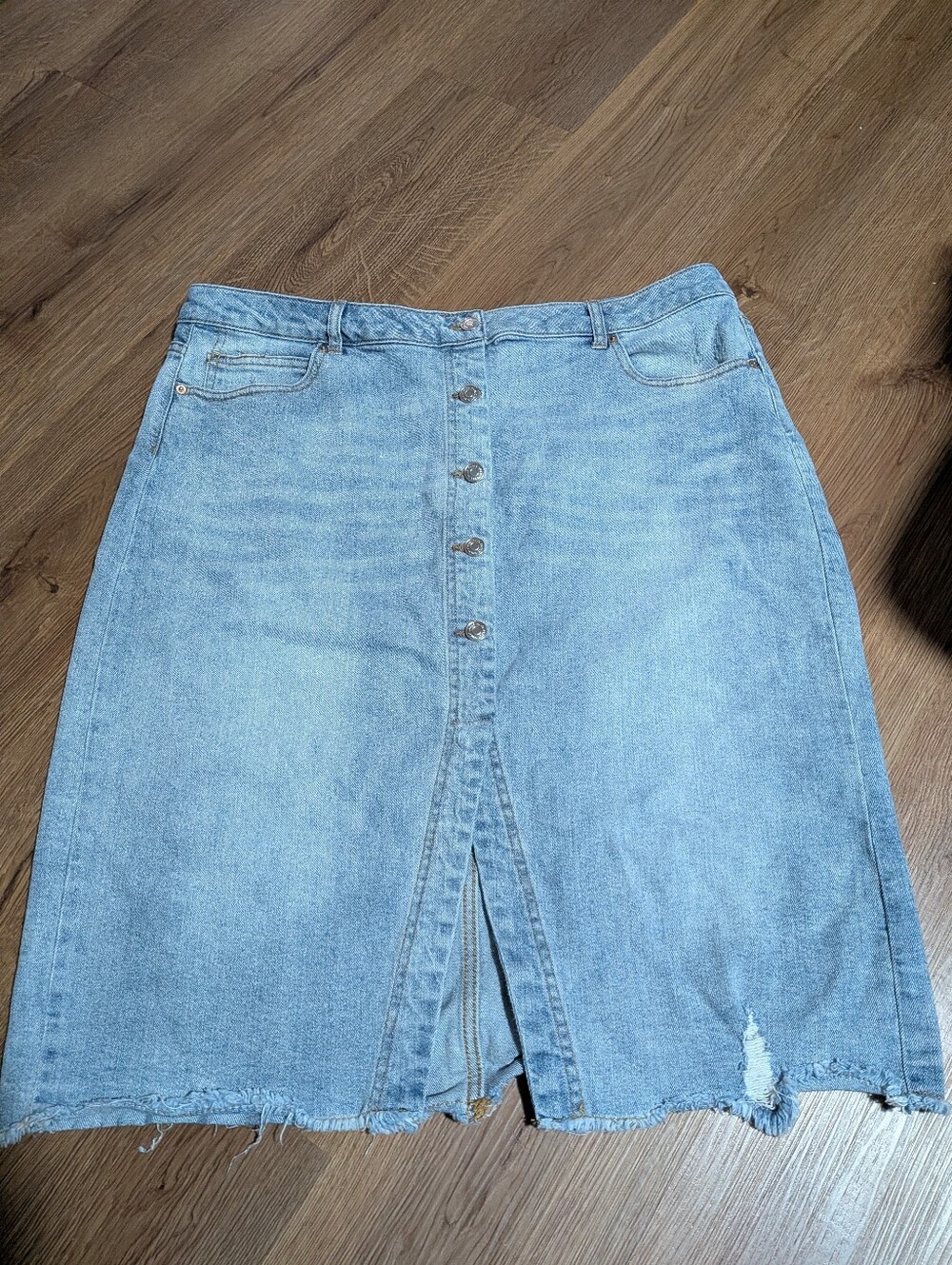 Wild Fable Knee Length Denim Button Skirt 18
